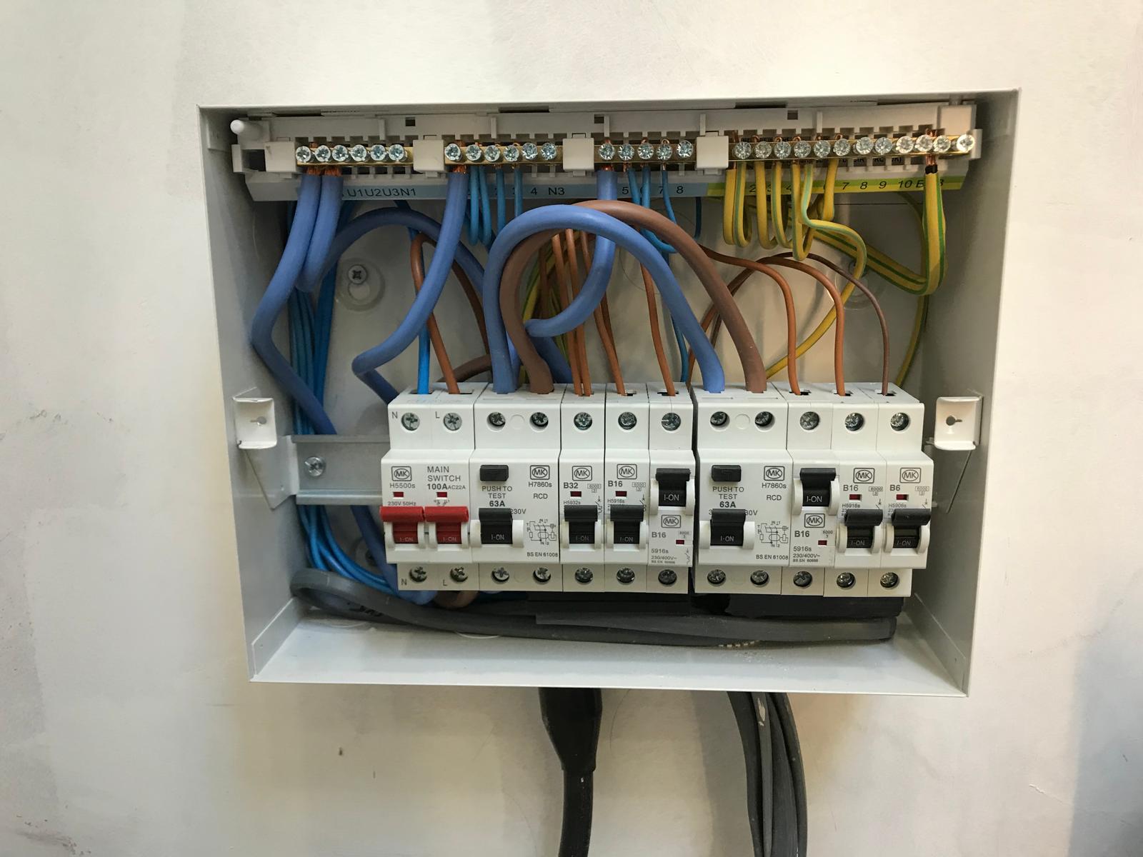 Completed consumer unit installation
